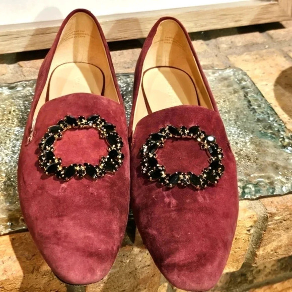 Karl Lagerfeld Paris Noor Suede Loafer Flat w Jewel Rhinestone Wmns Sz 8.5 - Picture 4 of 17